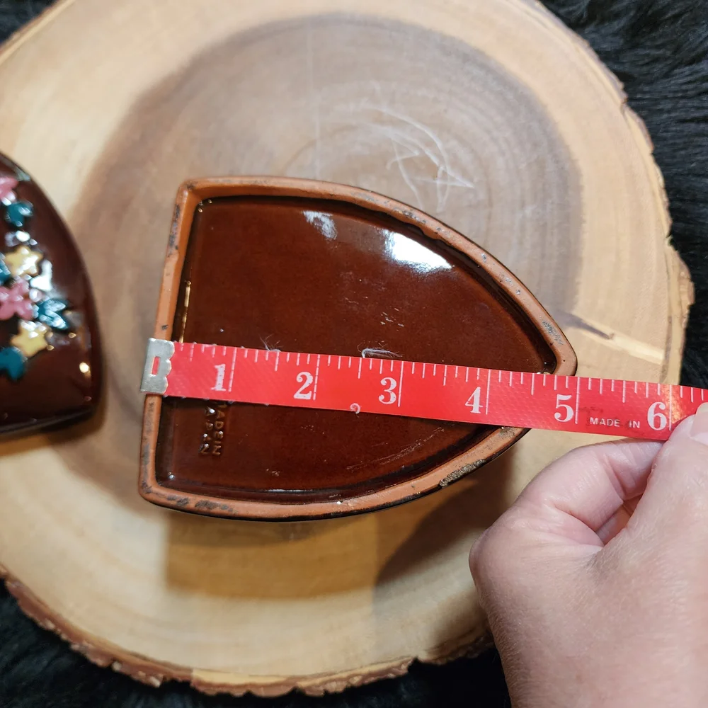 Vintage Iron Shaped Brown Ceramic Sugar Bowl Trinket Box With Lid Made In Japan